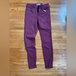 PacSun Bullhead High Rise Skinniest Maroon Jeans